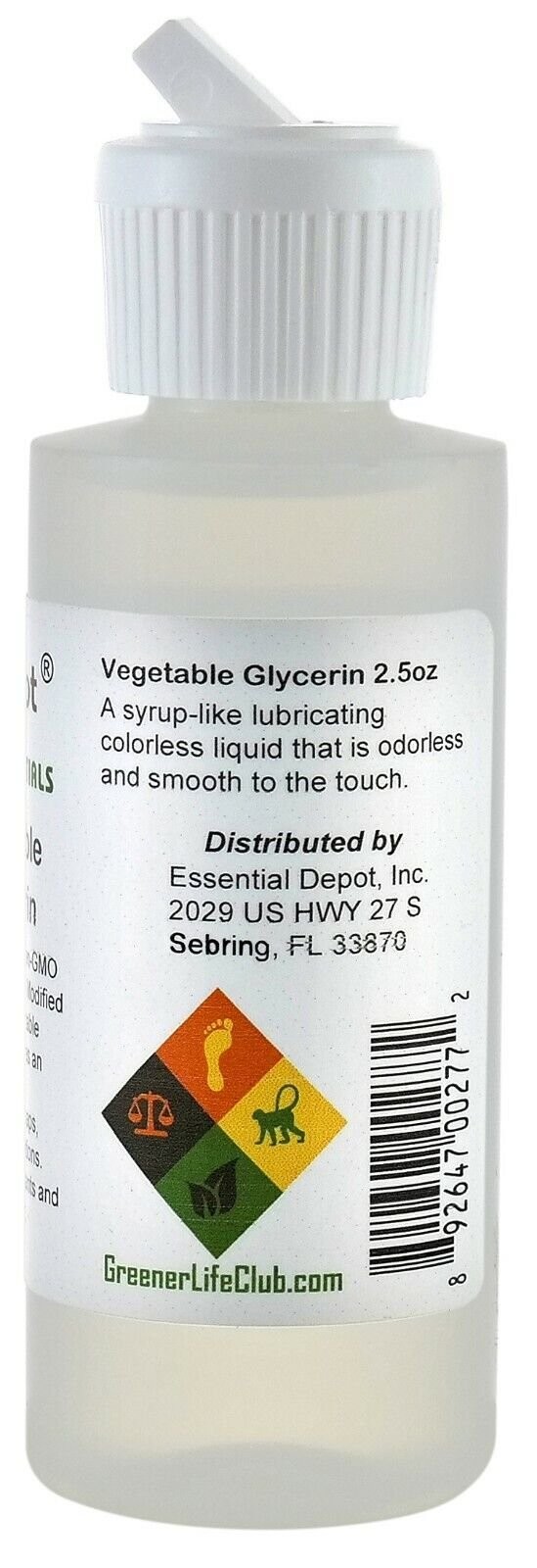 Glycerin Vegetable – Sustainable Palm Based – KOSHER USP – 2.5 oz