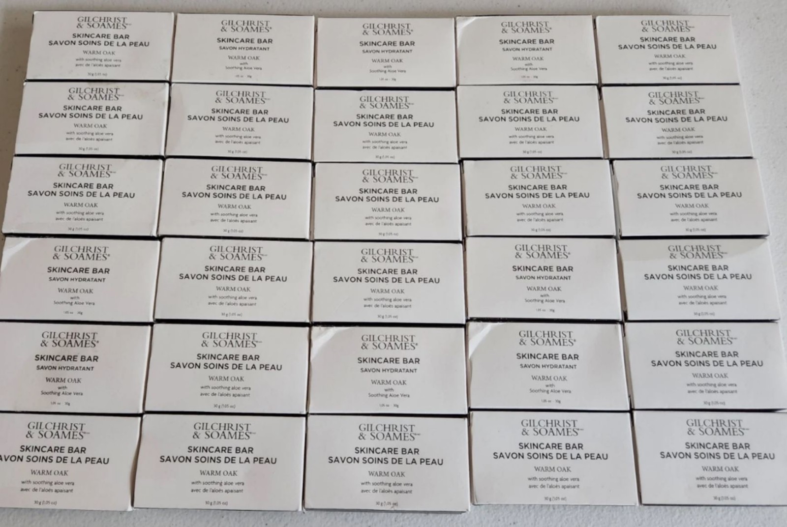 30X TRAVEL Size! Gilchrist & Soames Warm Oak Aloe Vera Skincare Bar 1.05oz each