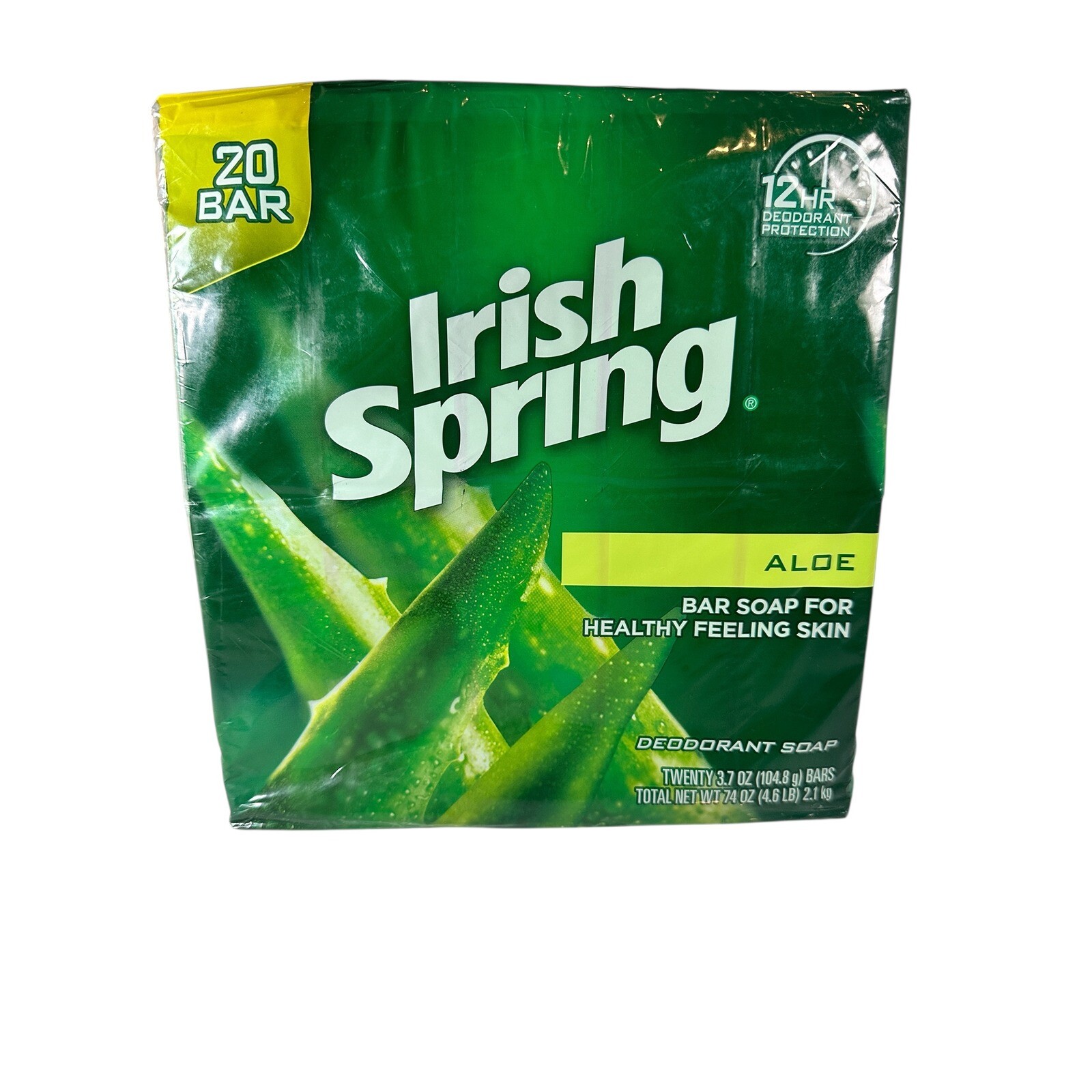 Irish Spring Aloe Soap 20 Pack Deodorant Bars No Linseed Old Formula 74 oz