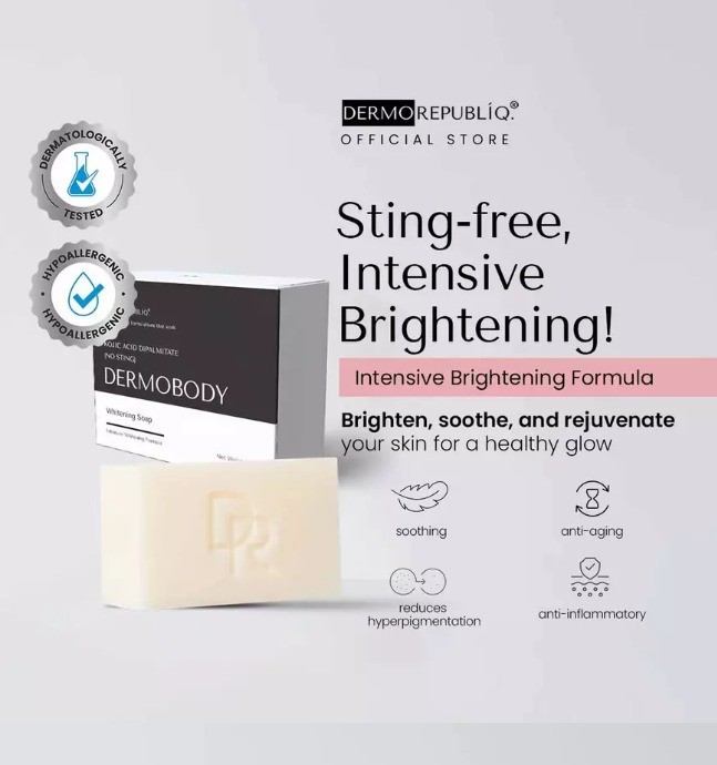 DermoBody Brightening Body Bar Soap with depalmite and no sting 135 g