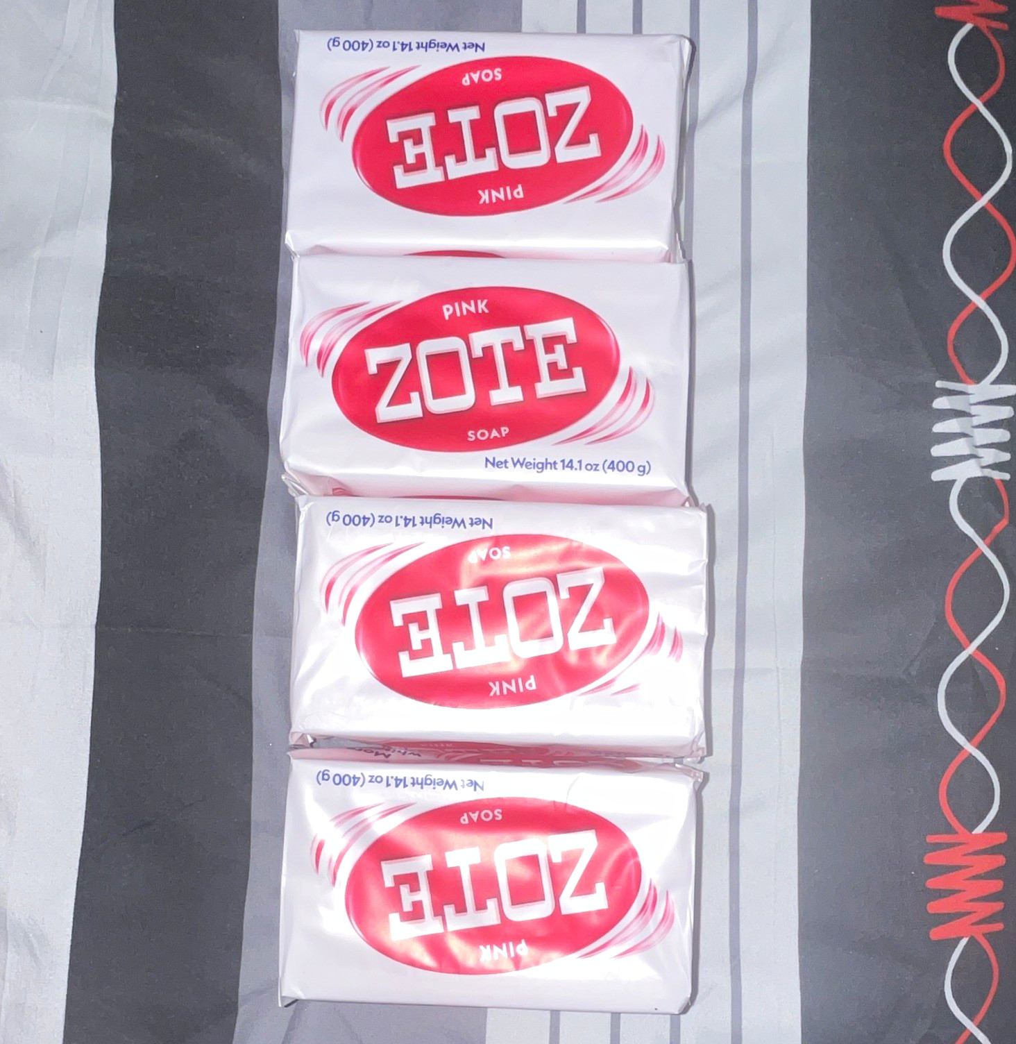 Zote Pink Whitening Soap Bars 4 Pack 14.1 oz (400 g) Individually Wrapped