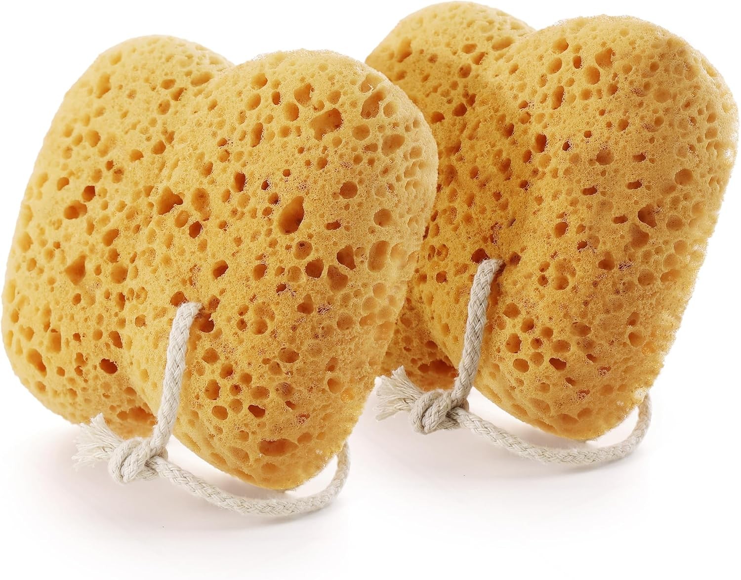 Sponges Bath, 2Pcs Larger Shower for Women Men, Exfoliating Brown
