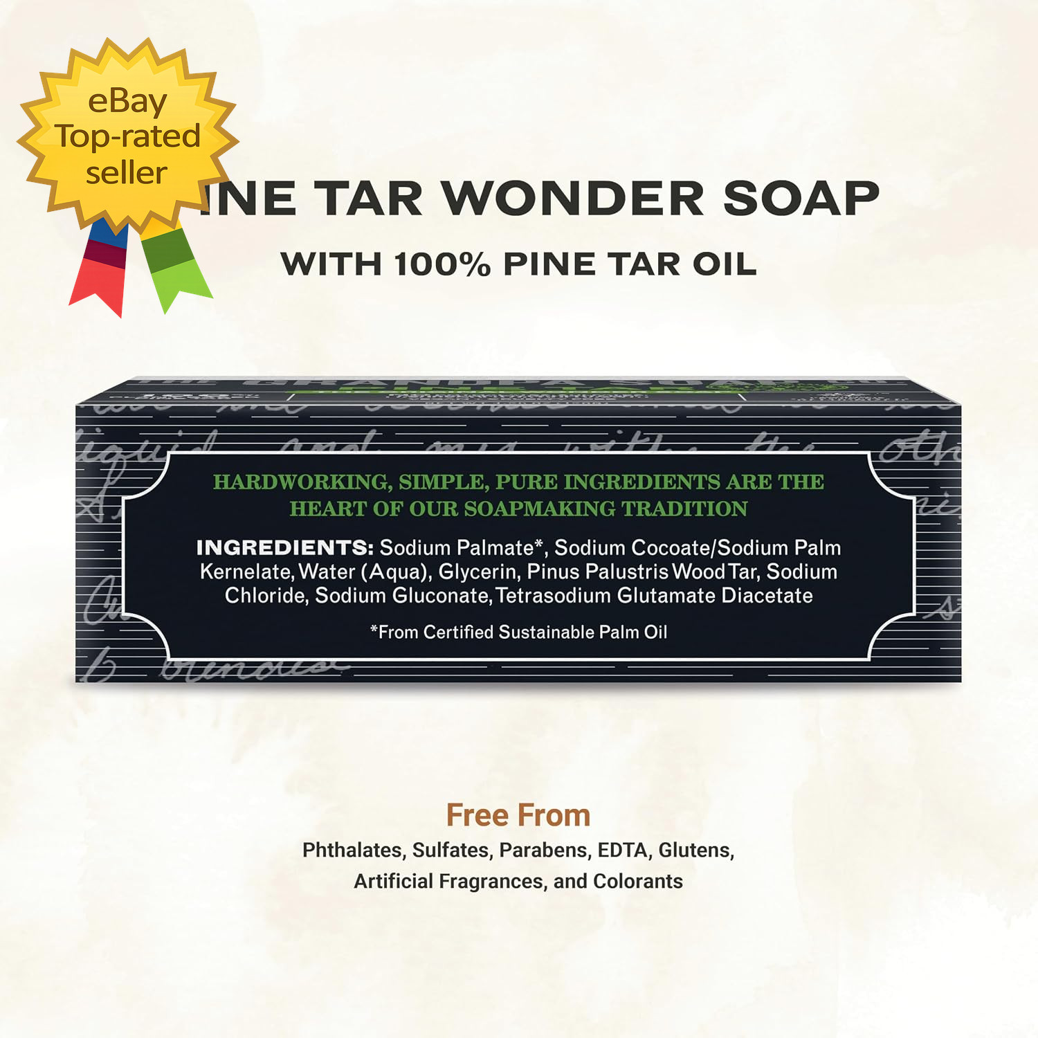 8 Pack Pine Tar Bar Soap 425 Oz Mens 3 In 1 Cleanser Deodorizer Moisturizer