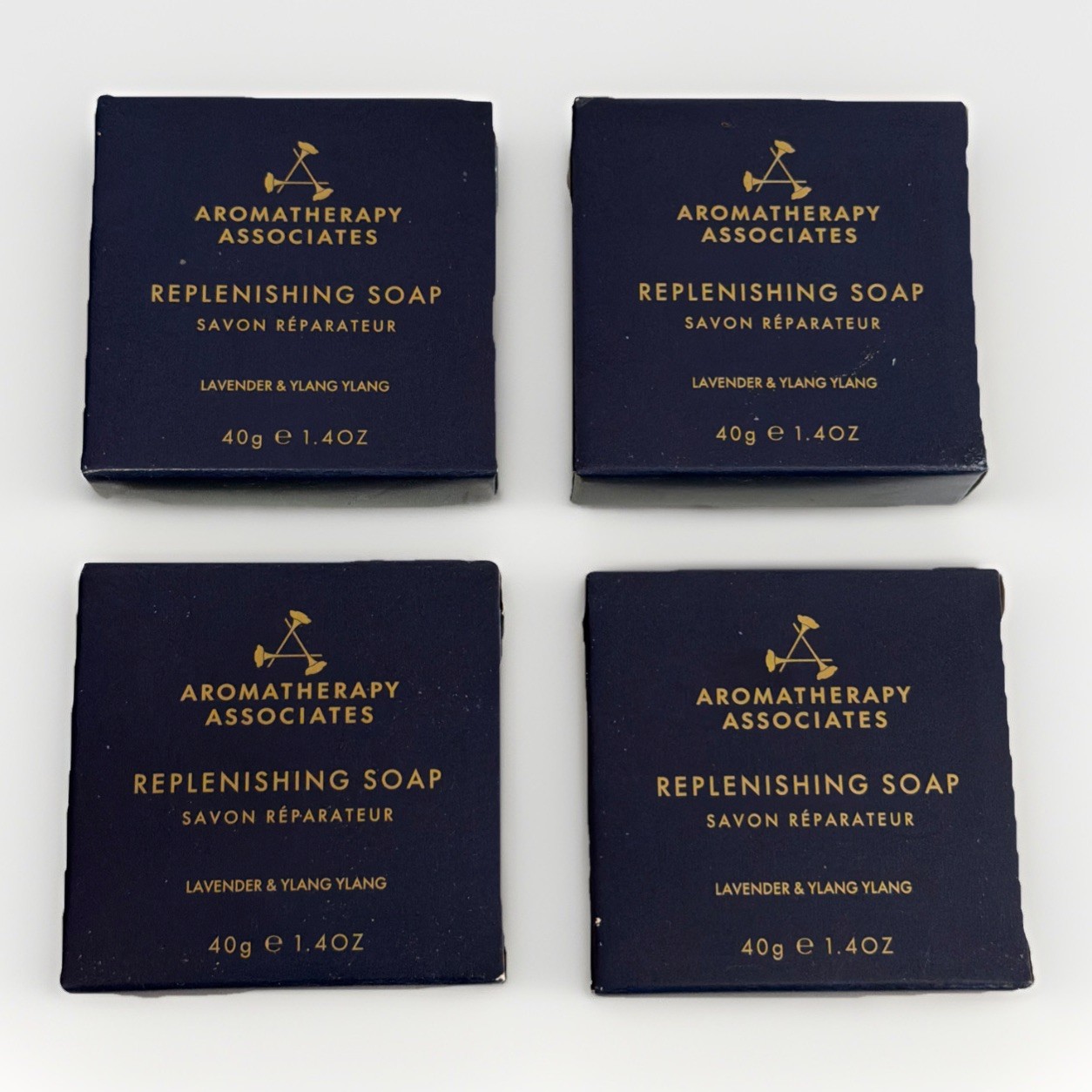 ( 4 ) Aromatherapy Associates Replenishing Soap – Travel Size 1.4oz Each NIB