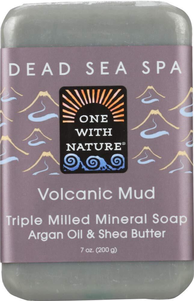One With Nature Volcanic Mud Triple Milled Mineral Bar Soap 7 OZ