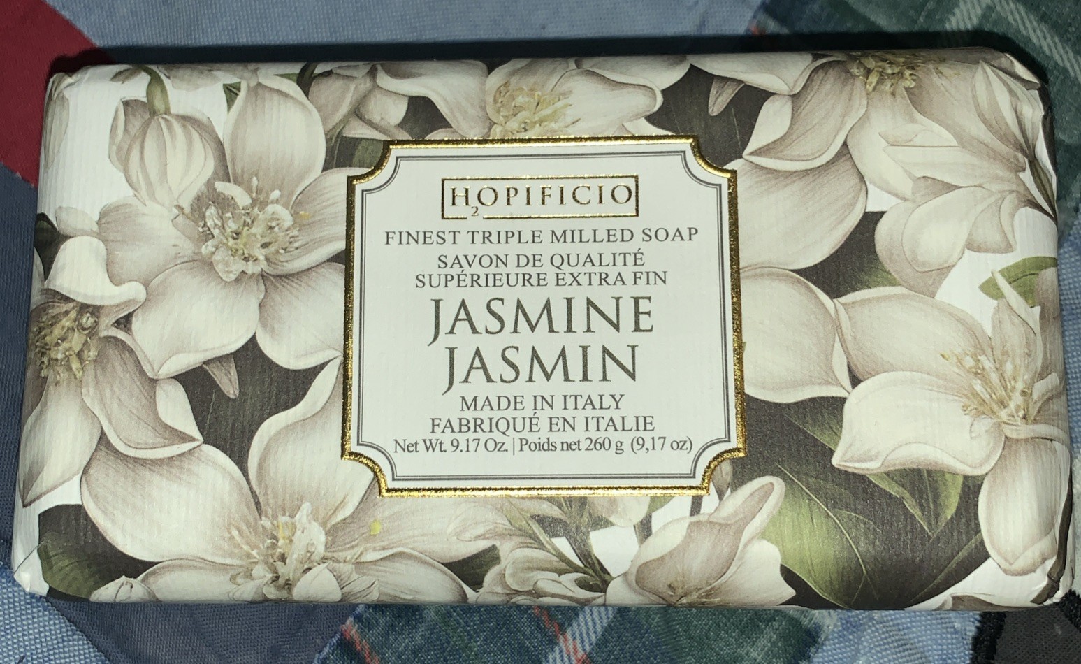 Classic Jasmine Hopificio Finest Triple Milled Soap 9.17 oz Italy New