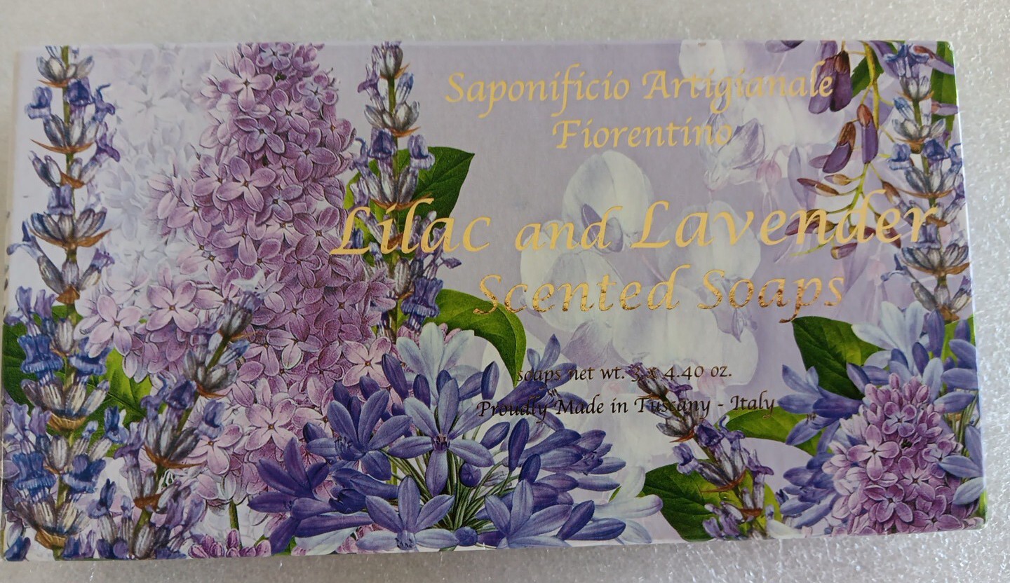 3 Handmade Italian Lilac & Lavender Soaps Saponificio Artigianale Fiorentino