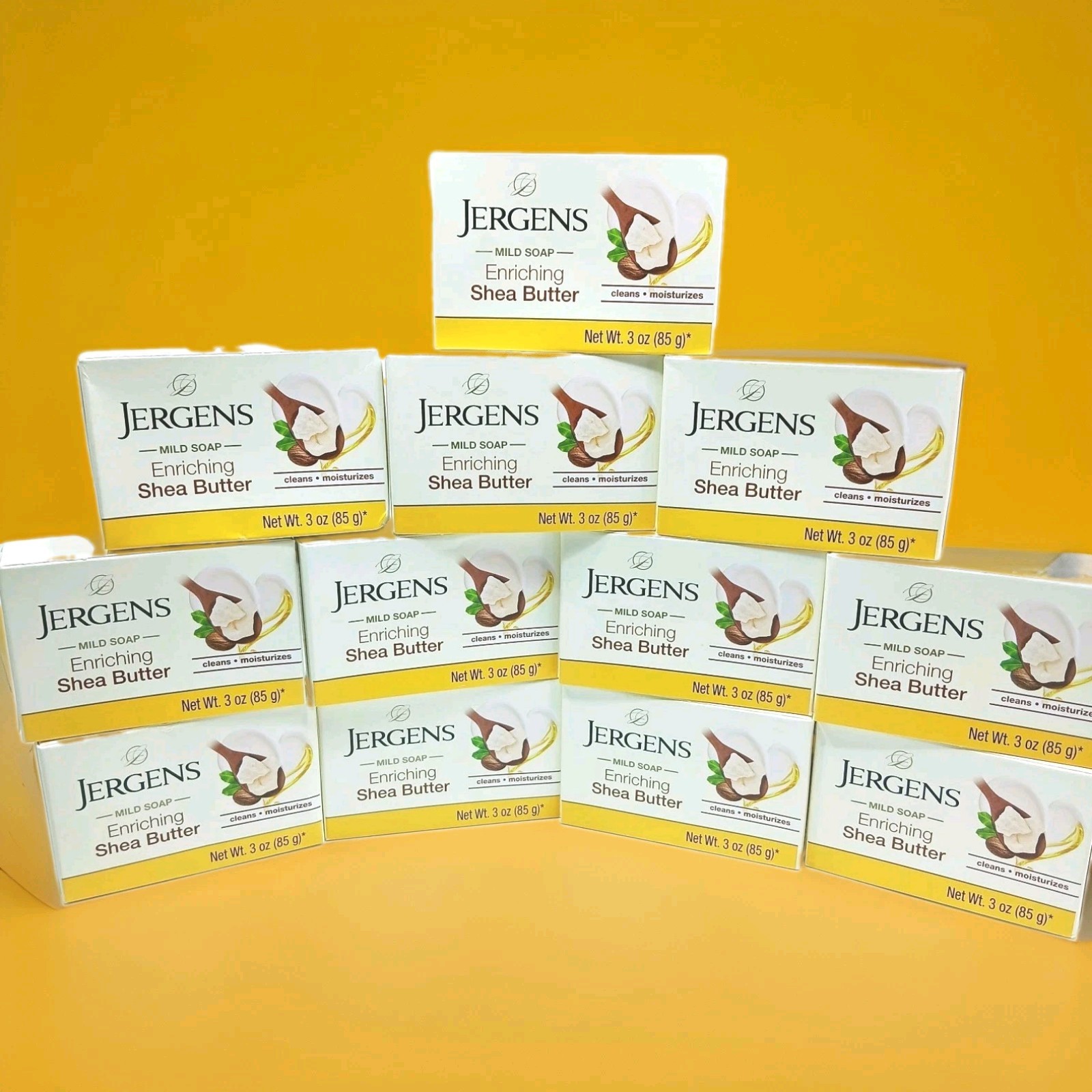 12 Jergens Mild Soap Enriching Shea Butter Bars 3oz each, BRAND NEW!