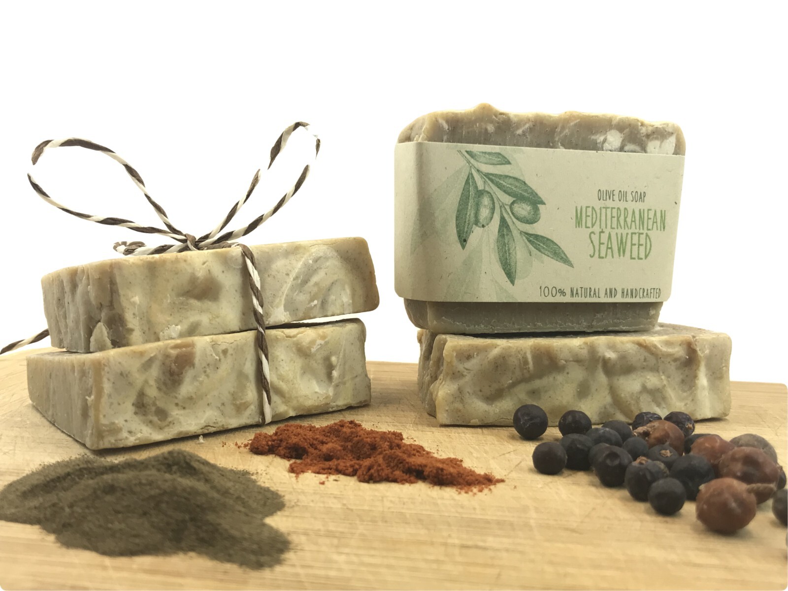 Handmade seaweed olive oil soap bar, detox soap, natural cellulite treatment
