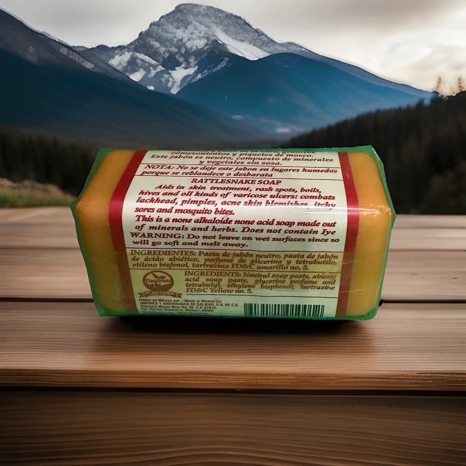 Vibora De Cascabel Rattlesnake Soap Bar 4.93 oz Yellow No Lye, Face/Body