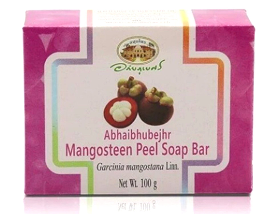 4xSoap Abhaibhubejhr Herbal Mangosteen Peel 100g Thai Body Skin Bath Care