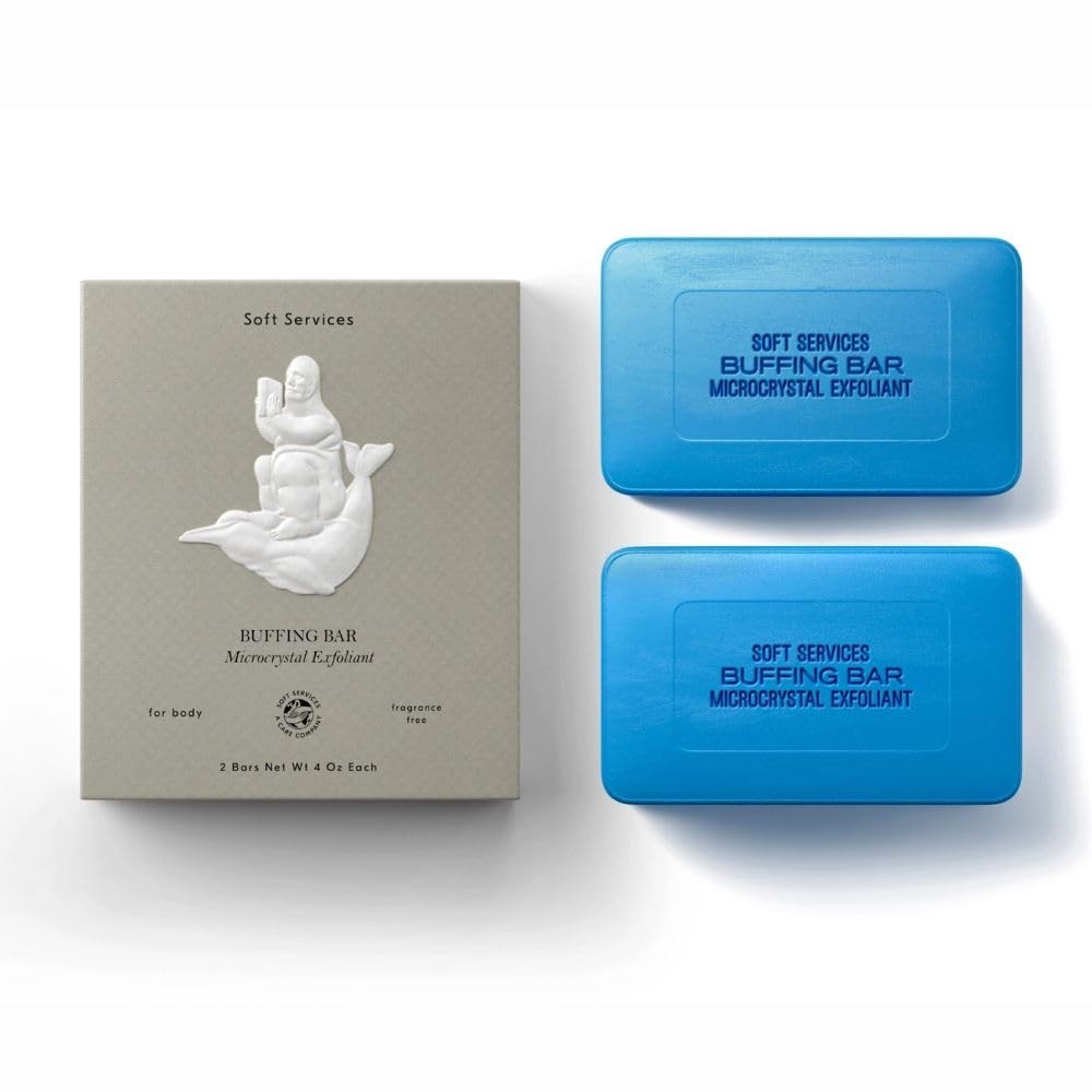 Soft Services Buffing Bar Exfoliating Body Bar for KP and Ingrown Hair (2 pack)