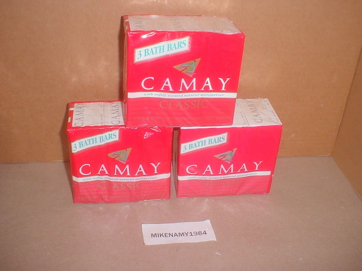 Camay Classic Pink Soap Softly Scented Beauty Bar 3X 3-Pack Bath Bars 4.5oz 1999