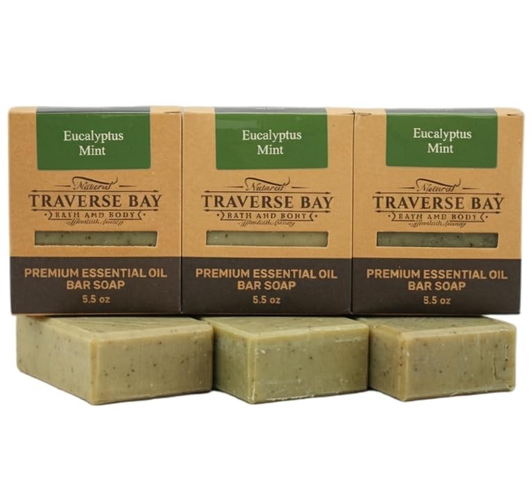– All natural handmade cold process bar soap, Eucalyptus and Peppermint, made…
