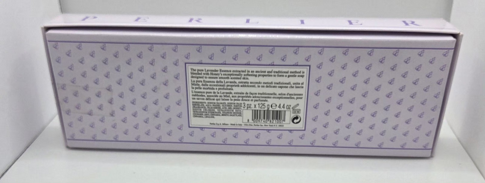 NEW Perlier Lavender Honey Softening Soap Three 4.4 Oz Sealed Bars Gift Set