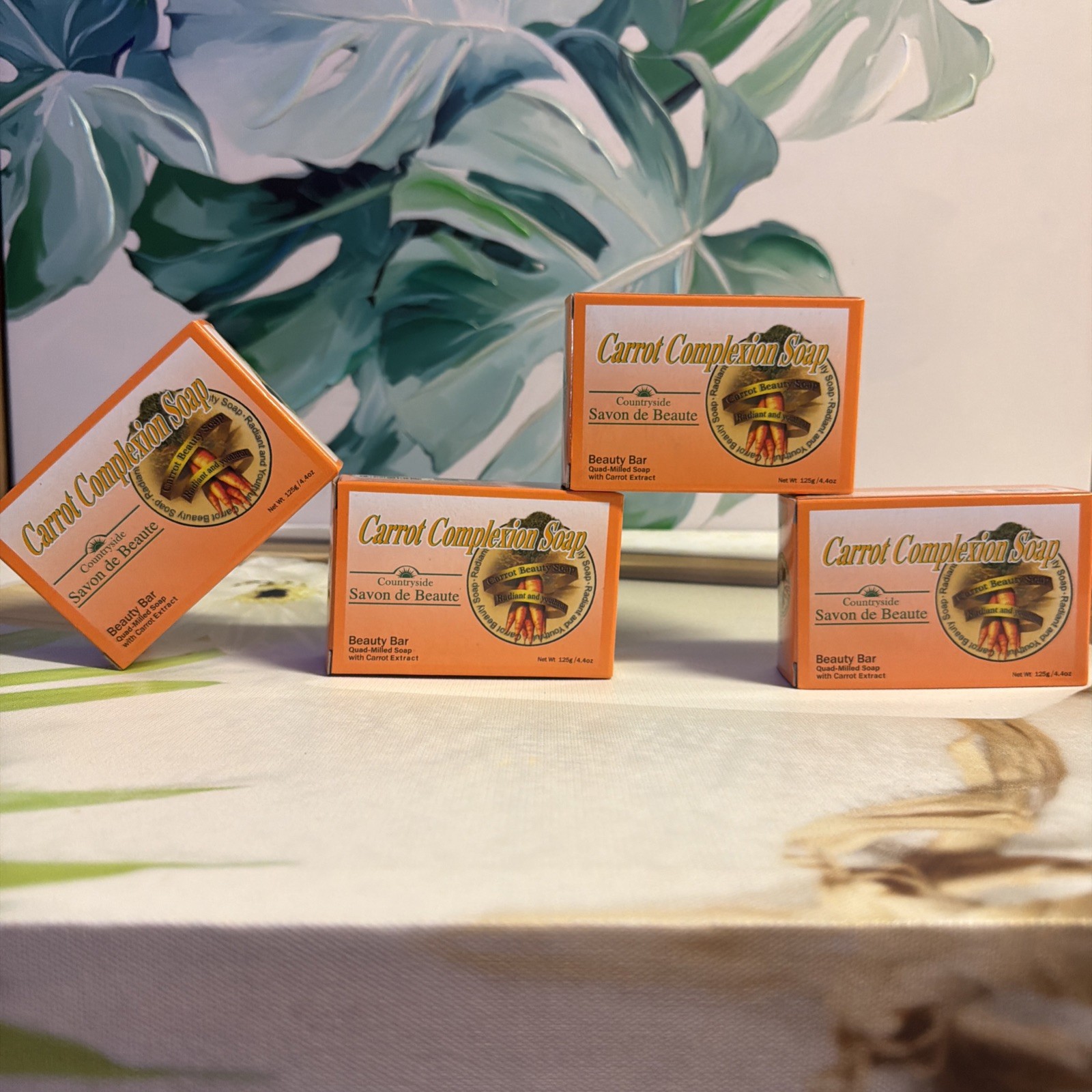 4-Pack CARROT COMPLEXION SOAP BEAUTY BAR WITH CARROT OIL 125g (each)