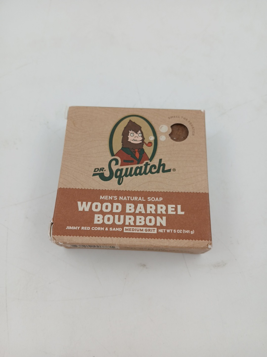 Dr. Squatch Bar Soap for Men Wood Barrel Bourbon Jimmy Red Corn and Sand 5 Ounce