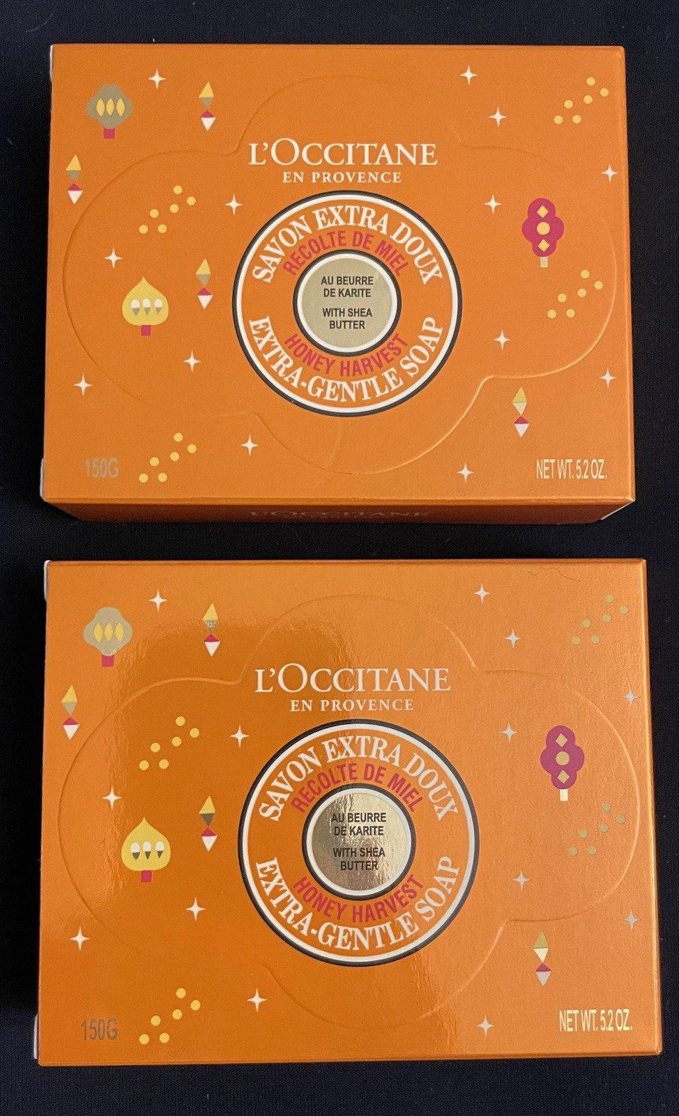 NIB! Lot Of 2 – L’OCCITANE Honey Harvest Extra Gentle Soap Shea Butter 5.2 Oz.