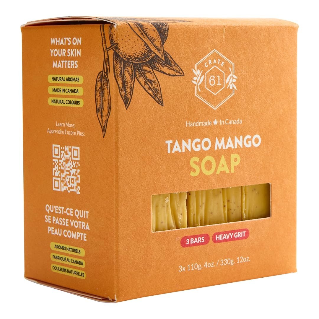 Handmade Soap in Mango Scent – Cold Process Bar 3 Pack