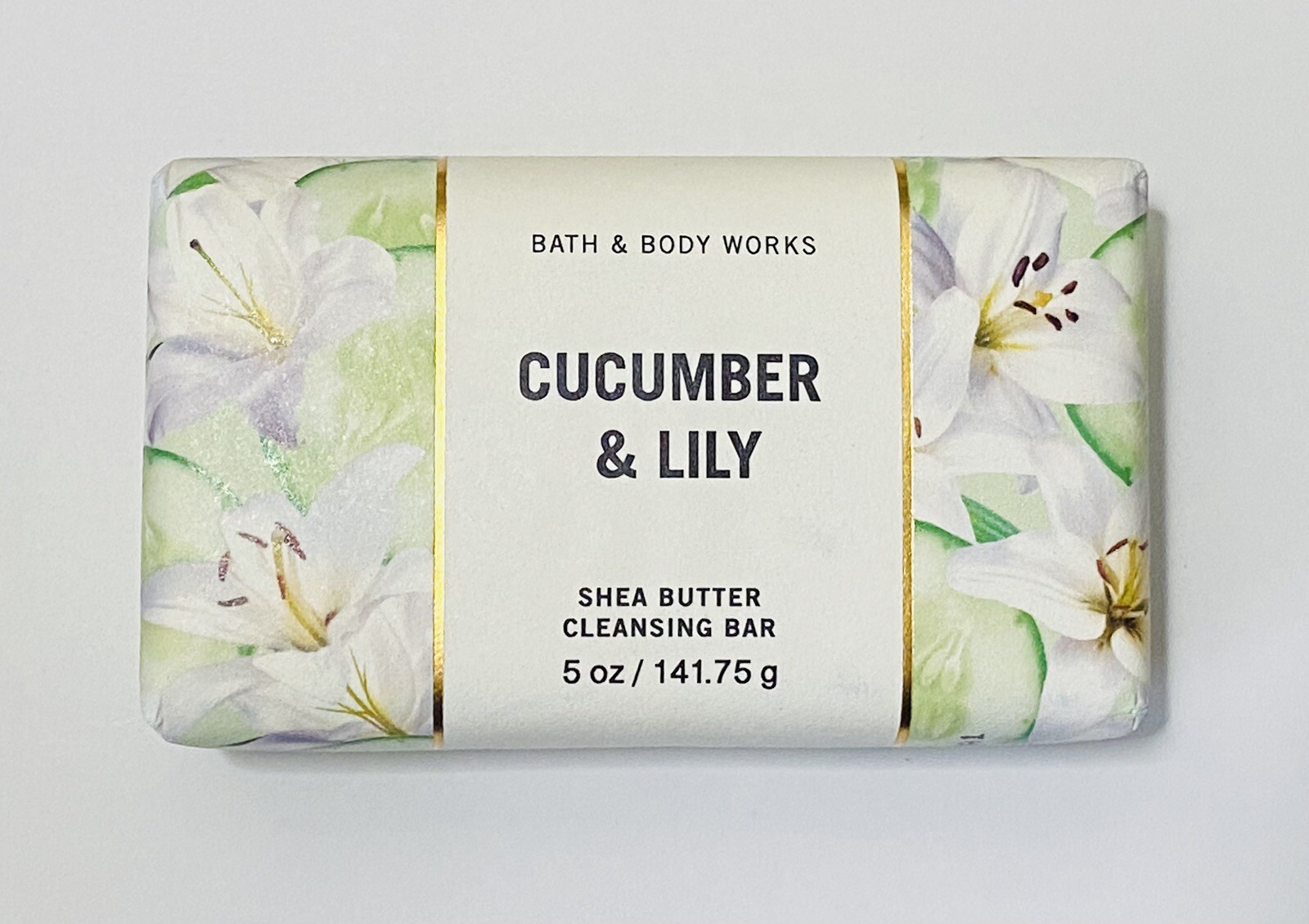 Bath & Body Works CUCUMBER & LILY Shea Butter Cleansing Bar Soap 5 oz ~ 3 Pack