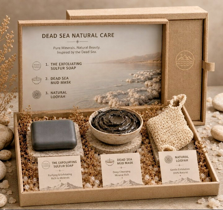 100% Pure Raw Dead Sea Mud Mask+ Natural Mineral Dead Sea Soap+ Natural Loaf Set