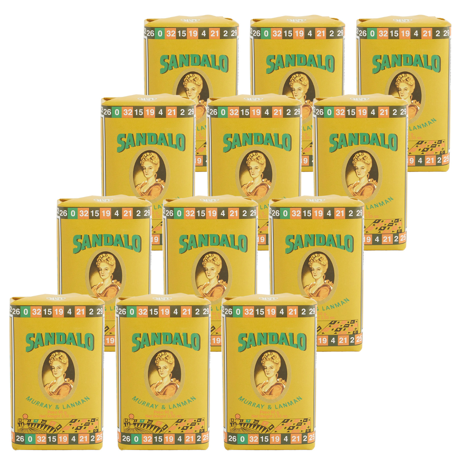 L&K Murray & Lanman Florida Water Sandalwood Sandalo Soap, 3.3 oz – 12 Soaps