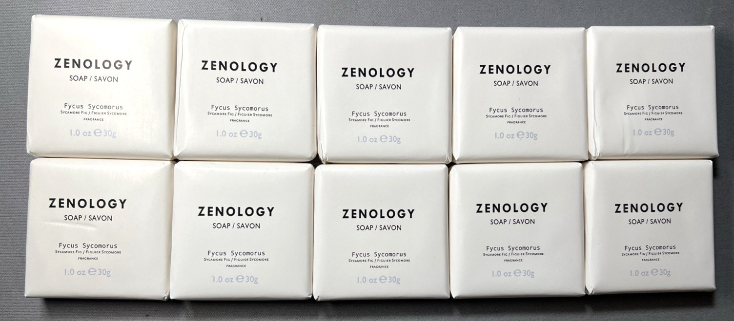 Lot of 10 Zenology Fycus Sycomorus Scent Bar Soap 1oz Bars Travel / Hotel Size