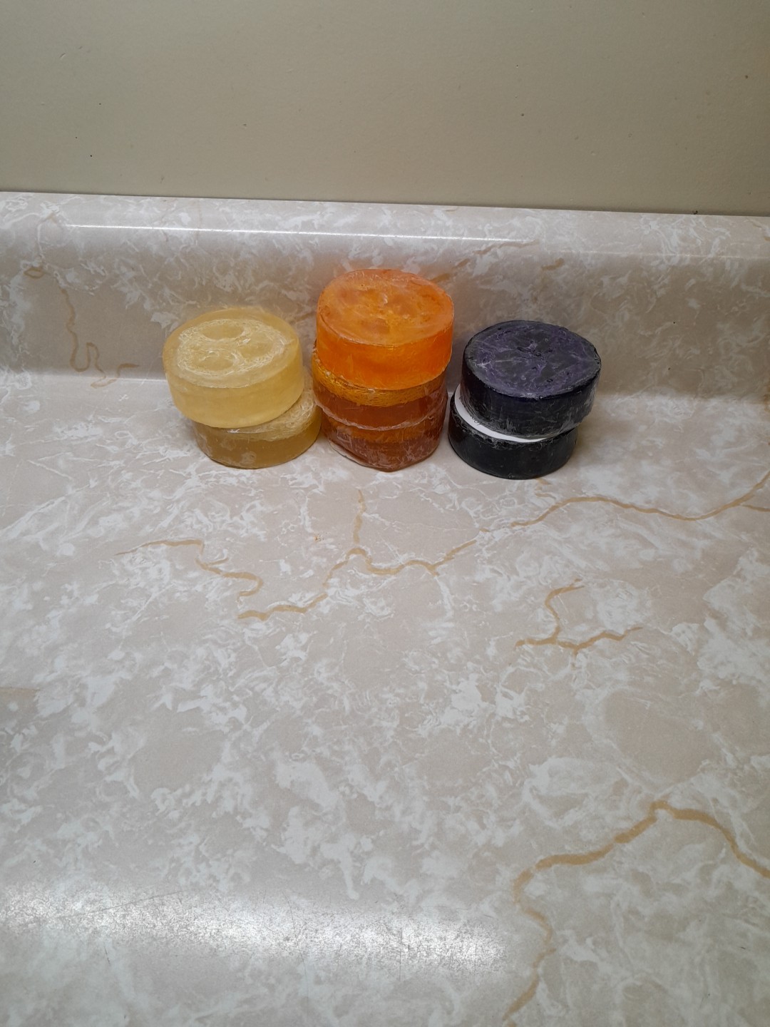 Loofah Soap Savon Bars Lavender Coconut Citrus Relaxing Sooth Exfoliating