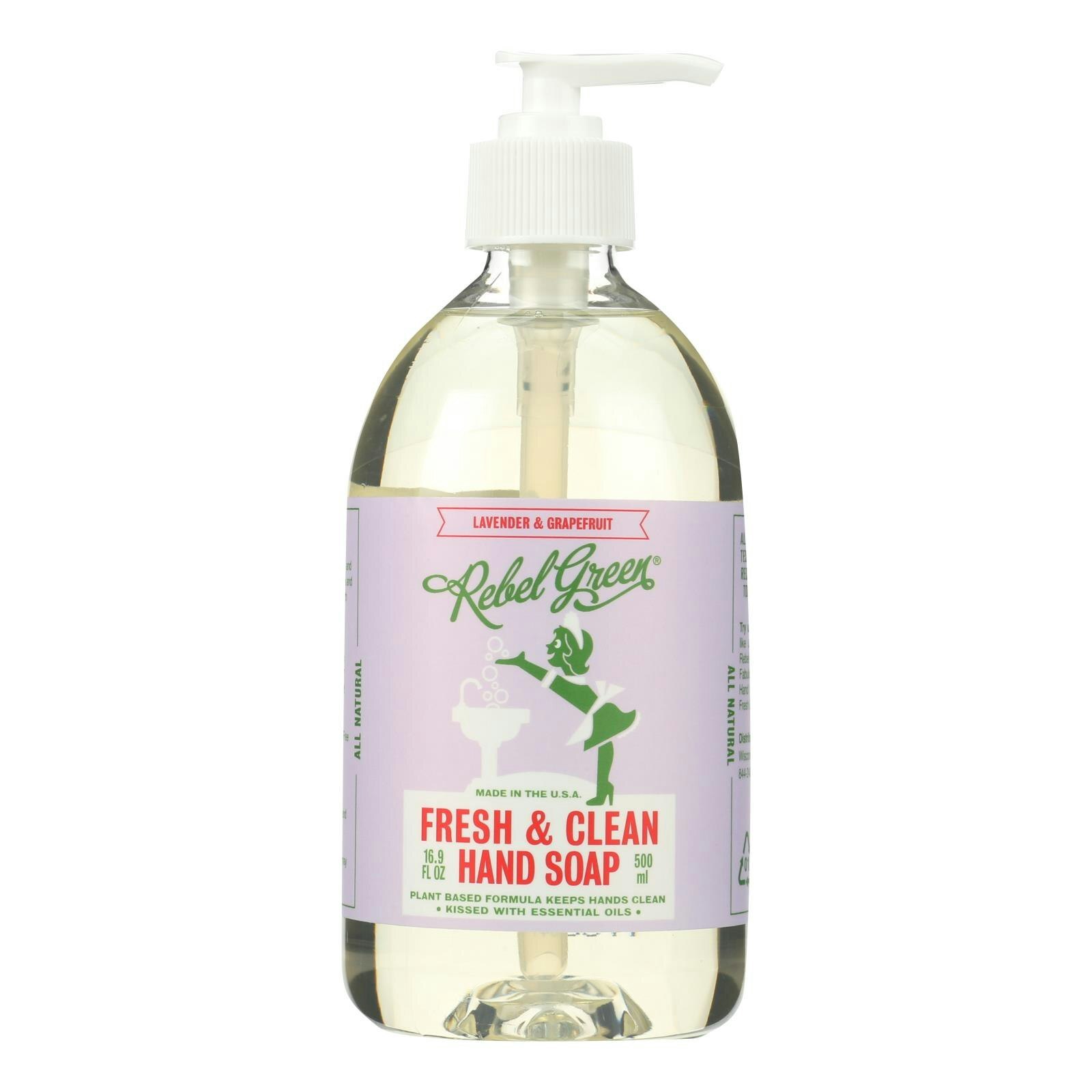 Rebel Green Hand Soap – Lavender 16.9 fl. oz (Pack of 4)