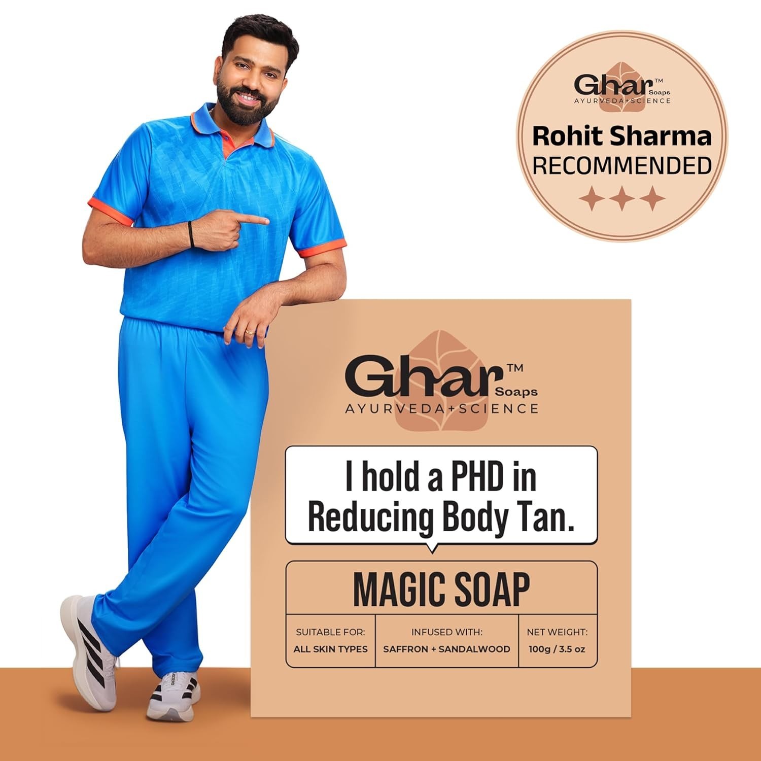 Ghar Soaps Sandalwood & Saffron Bath Soap 100g Pack of 2 Fast Shipping