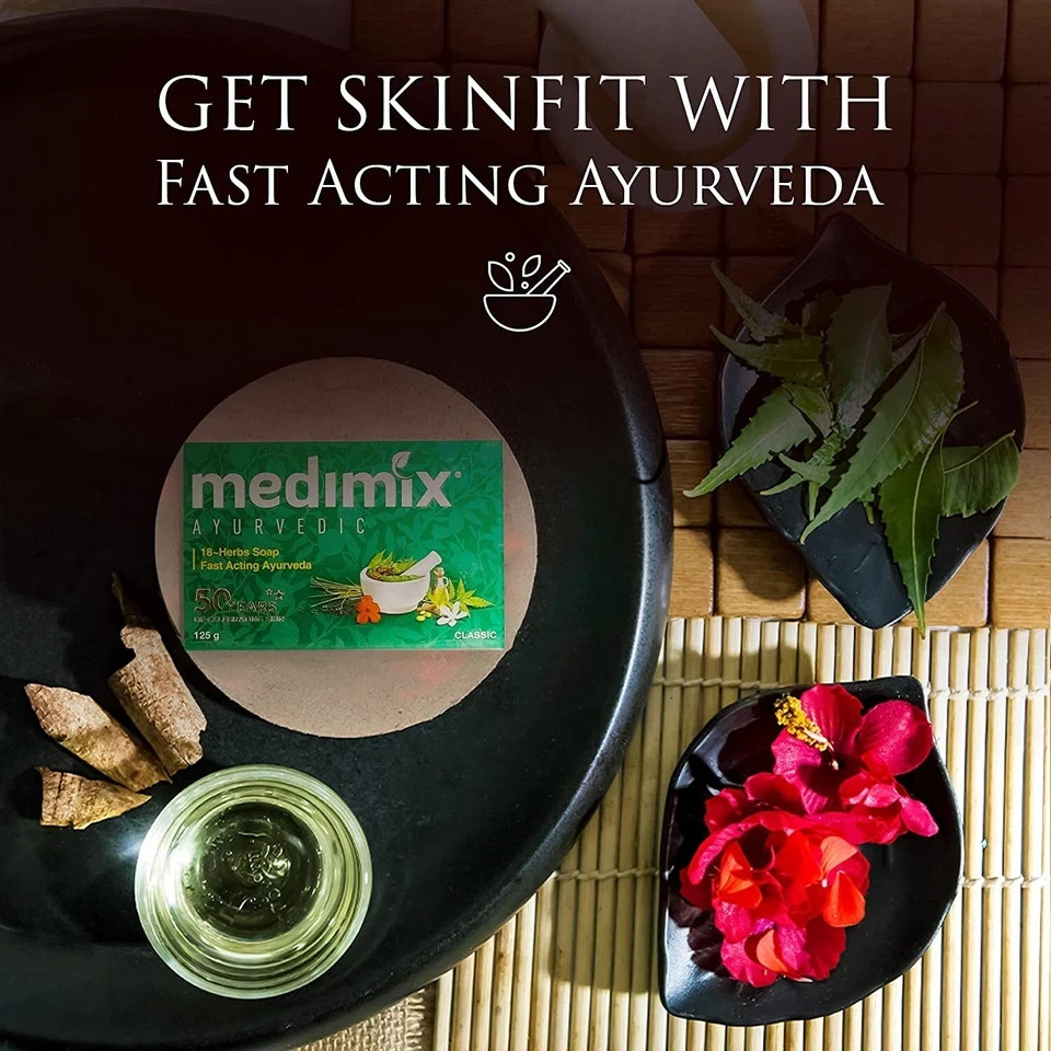 5 X Medimix Ayurvedic 18 Herbs Soap 125gm each