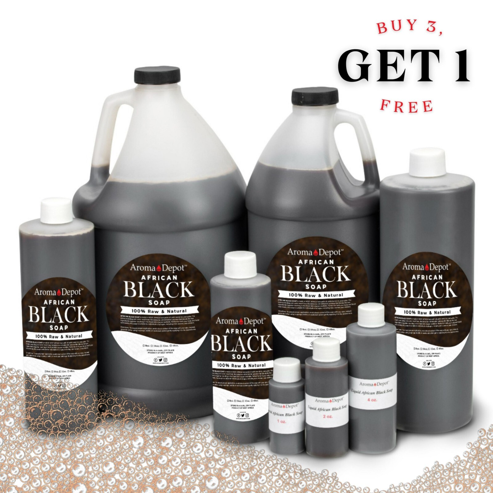 Liquid African Black Soap Raw 100% Pure Natural Bath Hair Face Wash Wholesale
