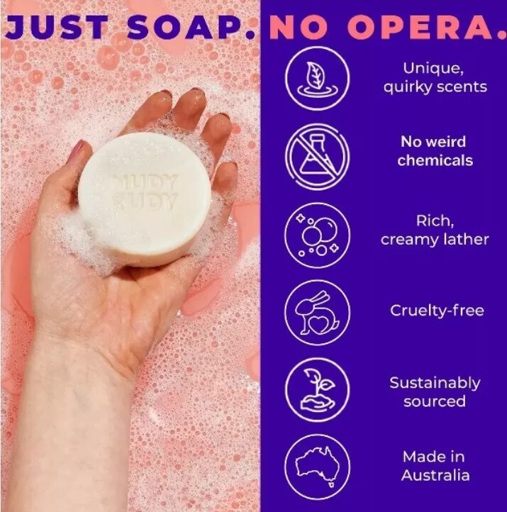 Ɣ NUDY RUDY (4.2 Oz.) Bar ●SEA. SALT. SUDS● Sea Salt Extract & Shea Butter Soap.