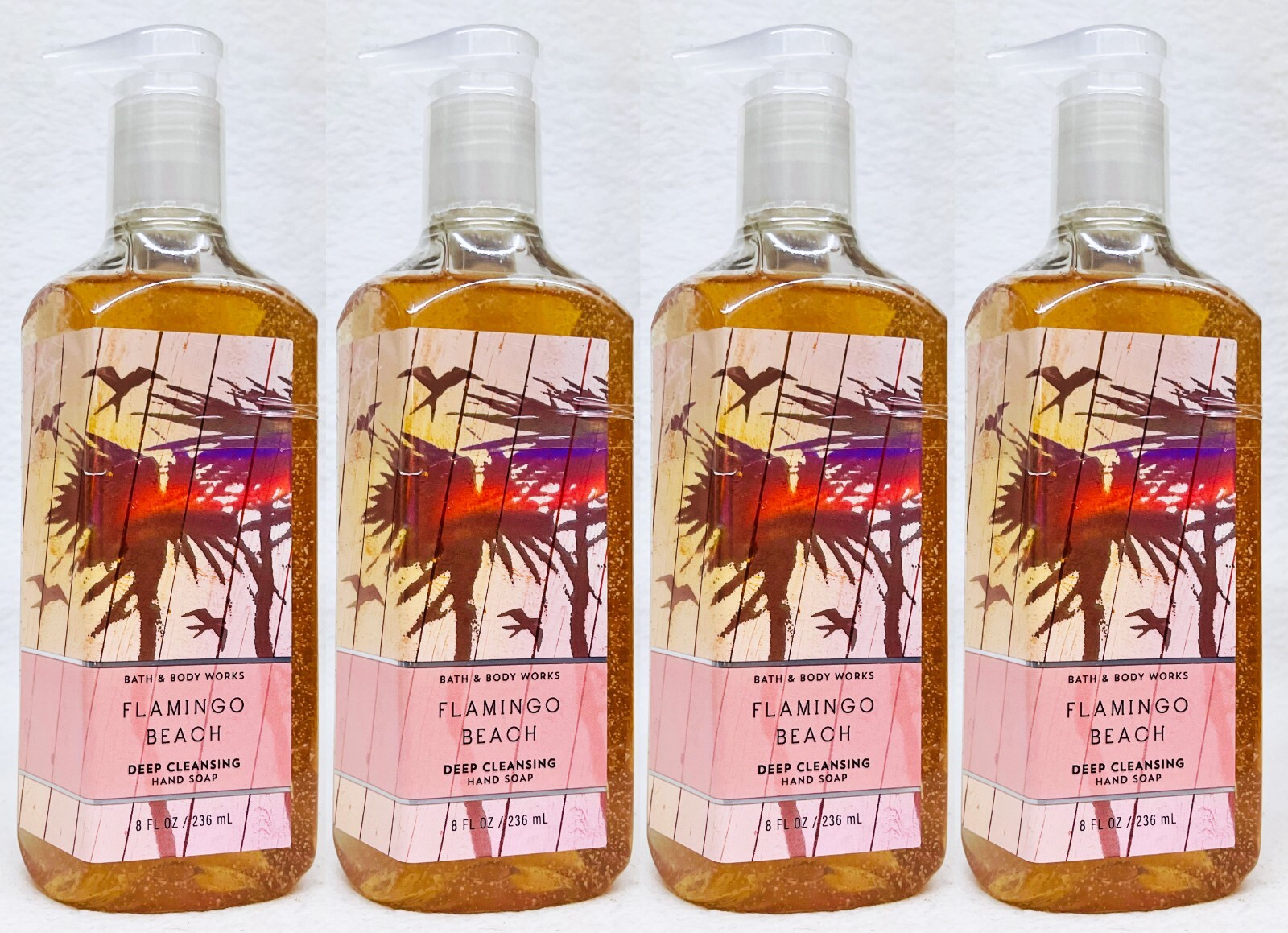 4 Bath & Body Works FLAMINGO BEACH Deep Cleansing Hand Soap 8.0 oz
