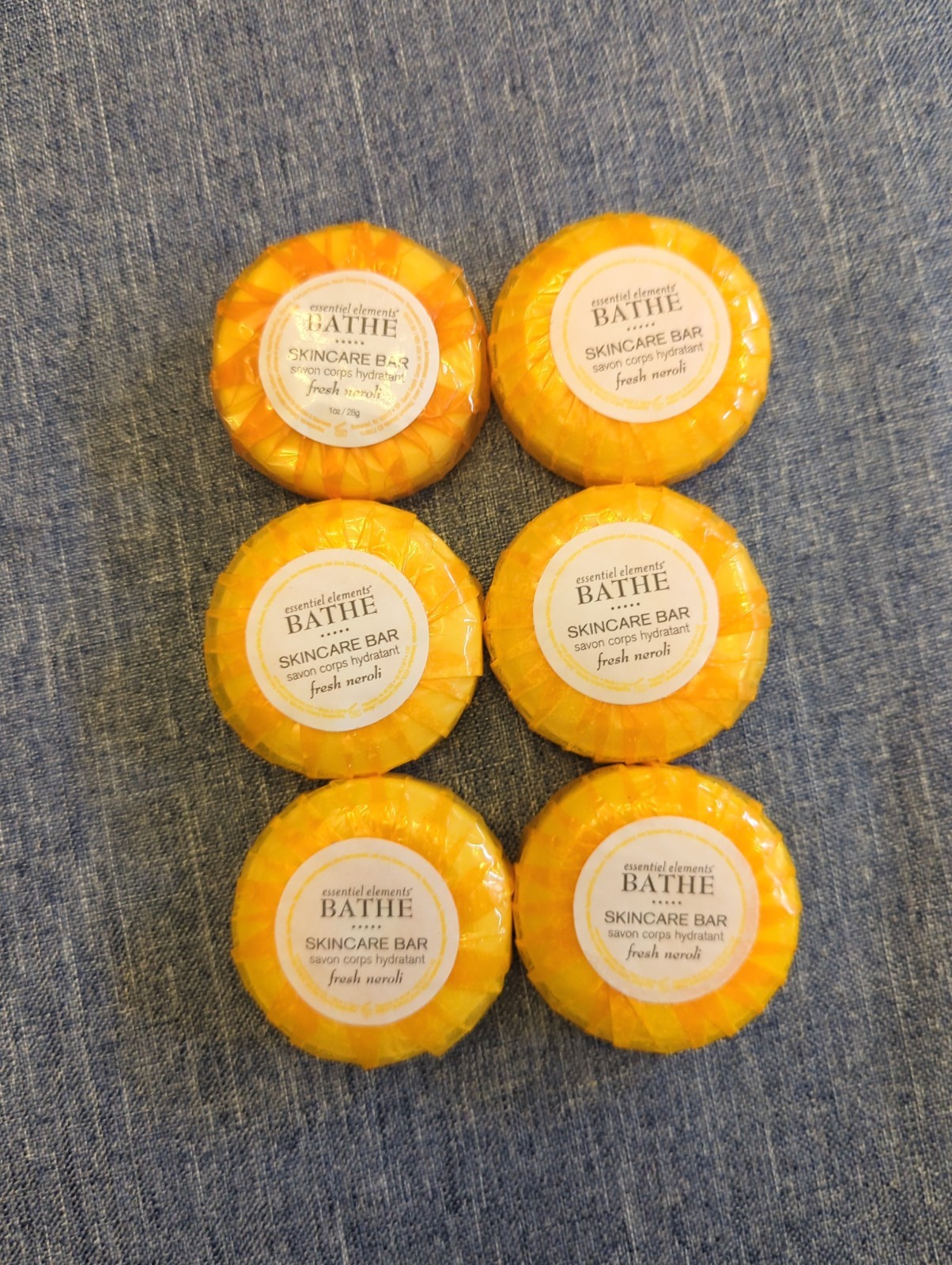 Lot of 6 Essential Elements Bathe Skin Care Bar Soap Travel Size Fresh Neroli
