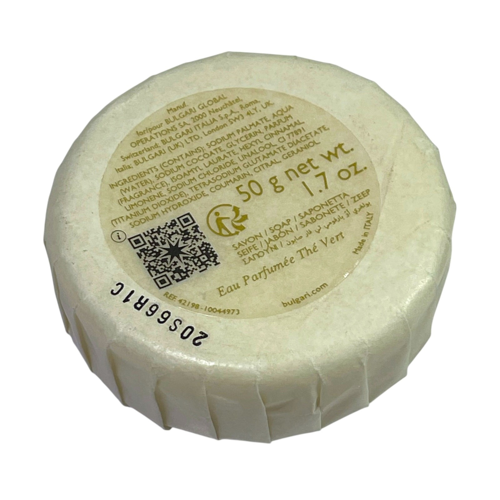 New Bvlgari Eau Parfumée Thé Vert Green Tea Soap 50g