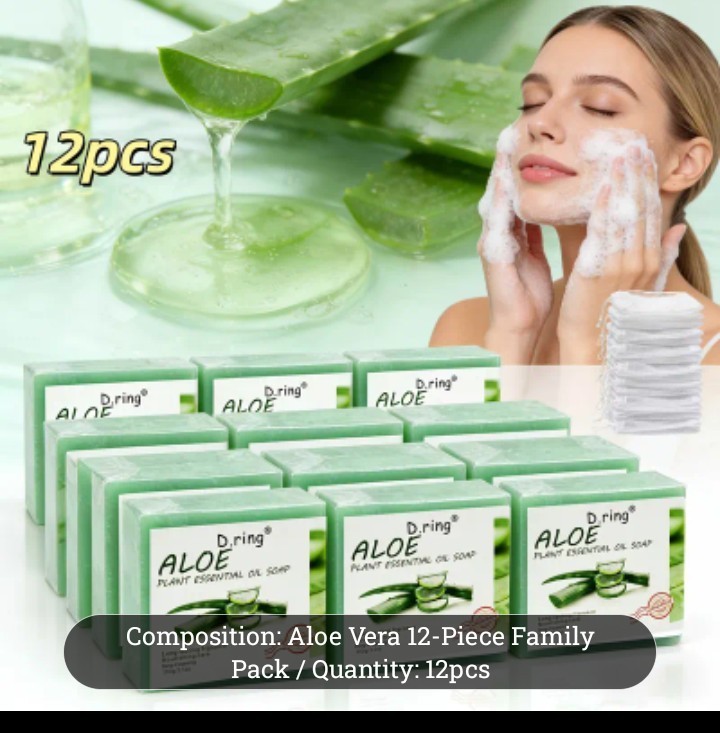 D.ring Aloe Vera Moisturizing & Deep Cleaning Bar Soap Set, 12 Pack