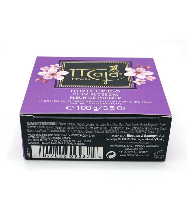 Maja España Luxury Perfumed Bar Soaps For All Skin Types Plum Blossom 3.5 Ounce