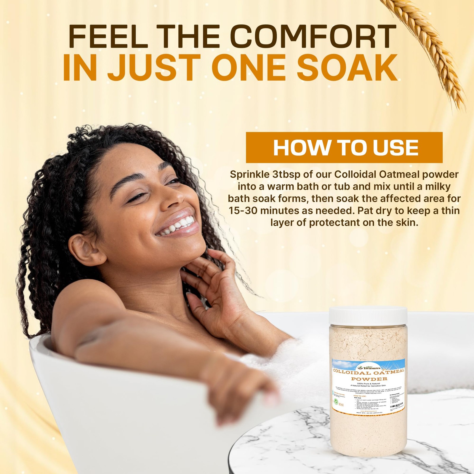 Colloidal Oatmeal Bath | Eczema & Itchy Skin Relief 16oz Baby Safe Natural