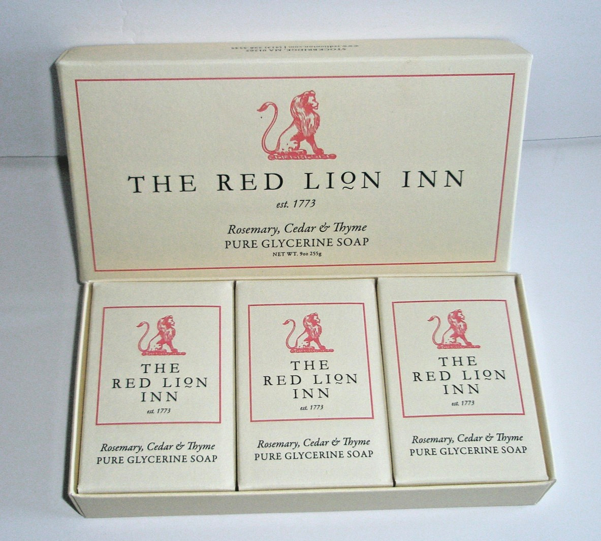 Red Lion Inn Pure Glycerine Soap 3 Bars 9 oz. New