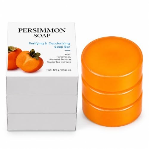 Persimmon Odor Soap 3 Pack 10.5 oz with Green Tea and Shea Butter