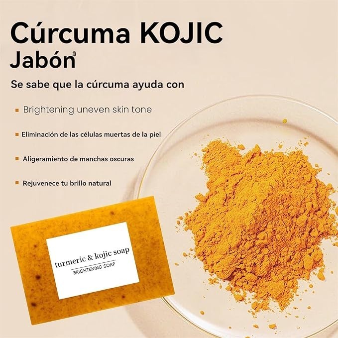Turmeric & Kojic Acid Brightening Soap Bar 100g Lemon Scent Face Body Hands
