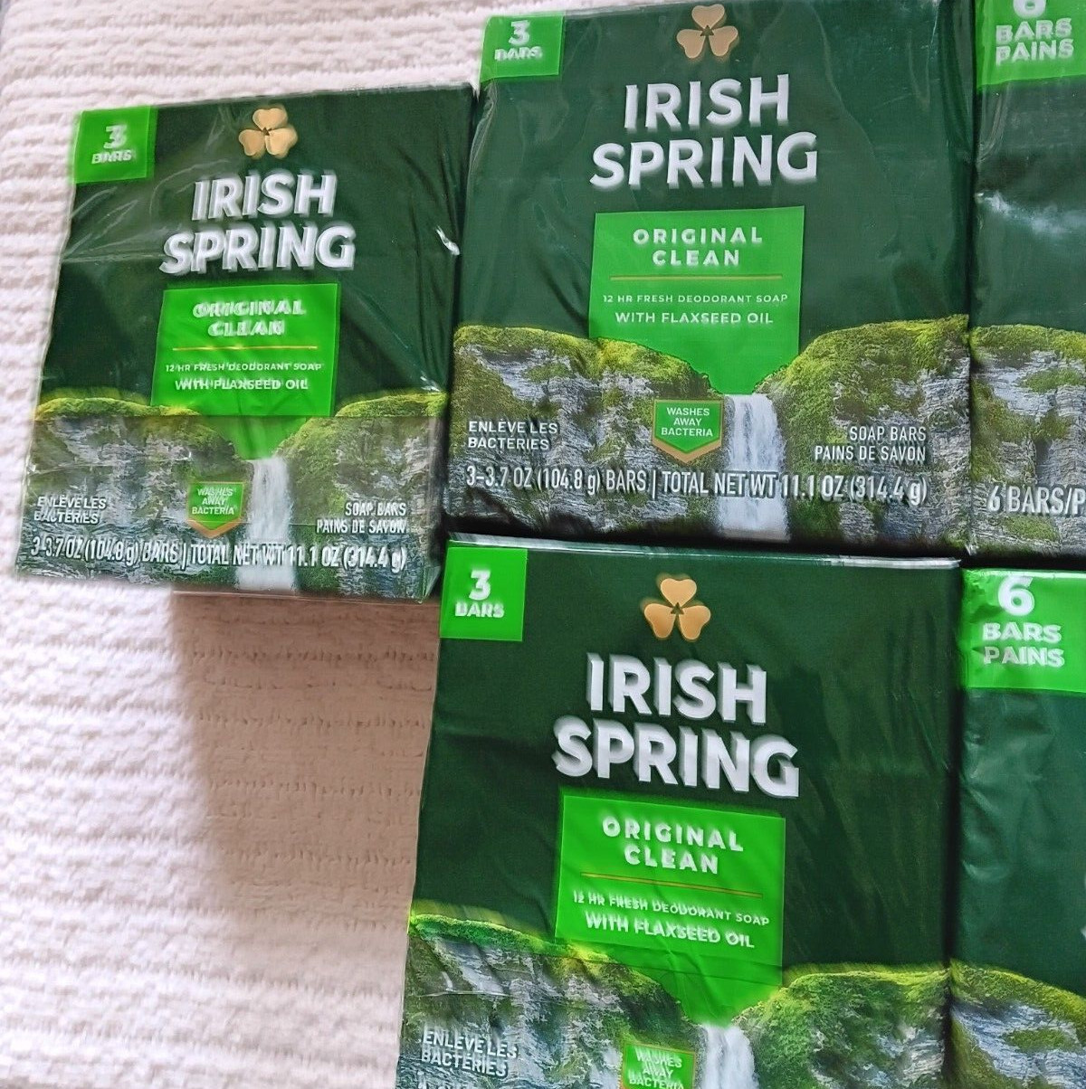 Irish Spring Deodorant Soap Bar Lot 12 HR 21 Bars Original Clean Flaxseed Oil