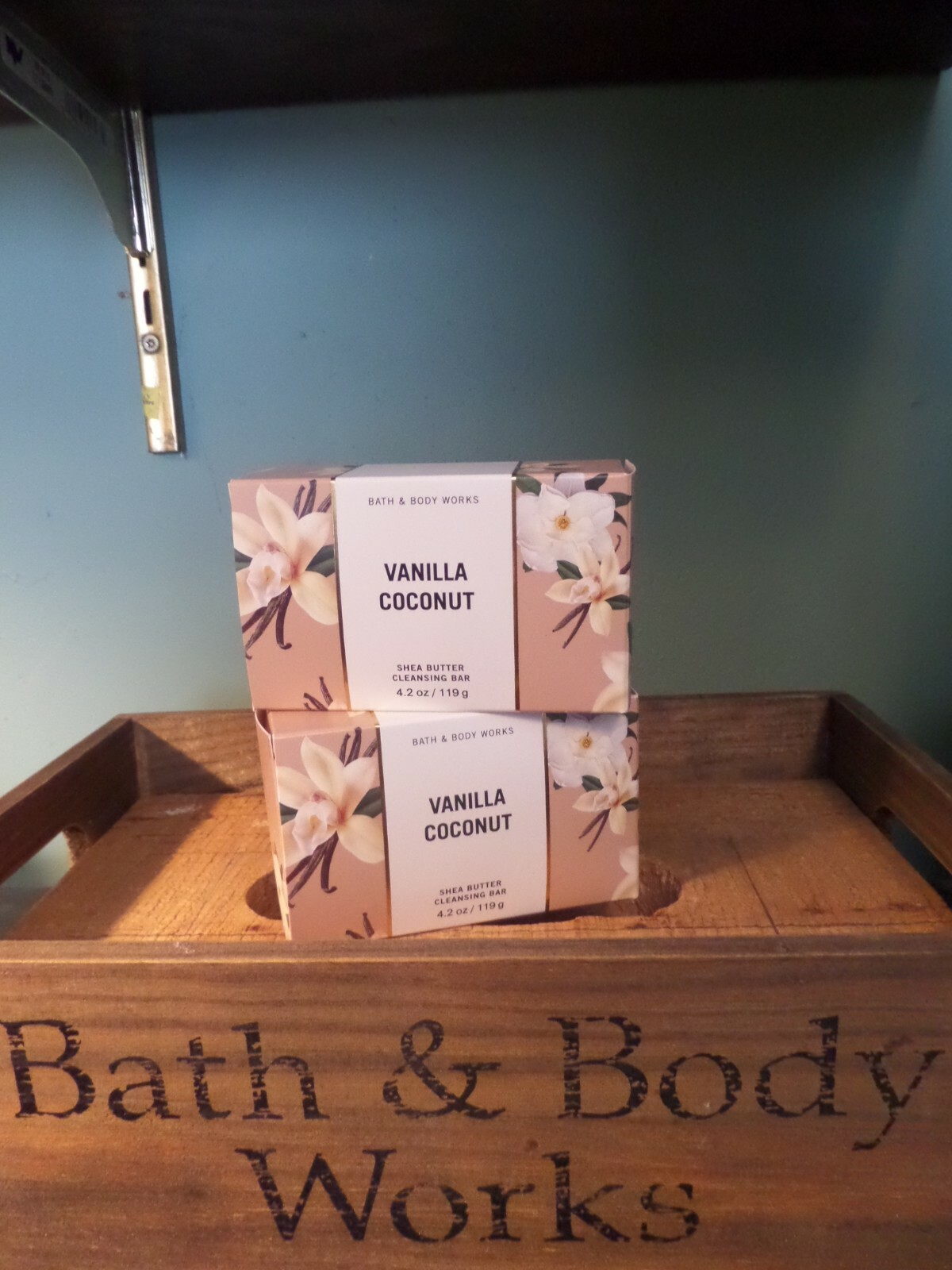 Lot of TWO Bath & Body Works VANILLA COCONUT Cleansing Bar Soap 4.2oz Bar NW