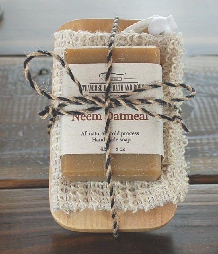 Neem Oatmeal, all natural handmade essential oil soap, Great for gift giving.