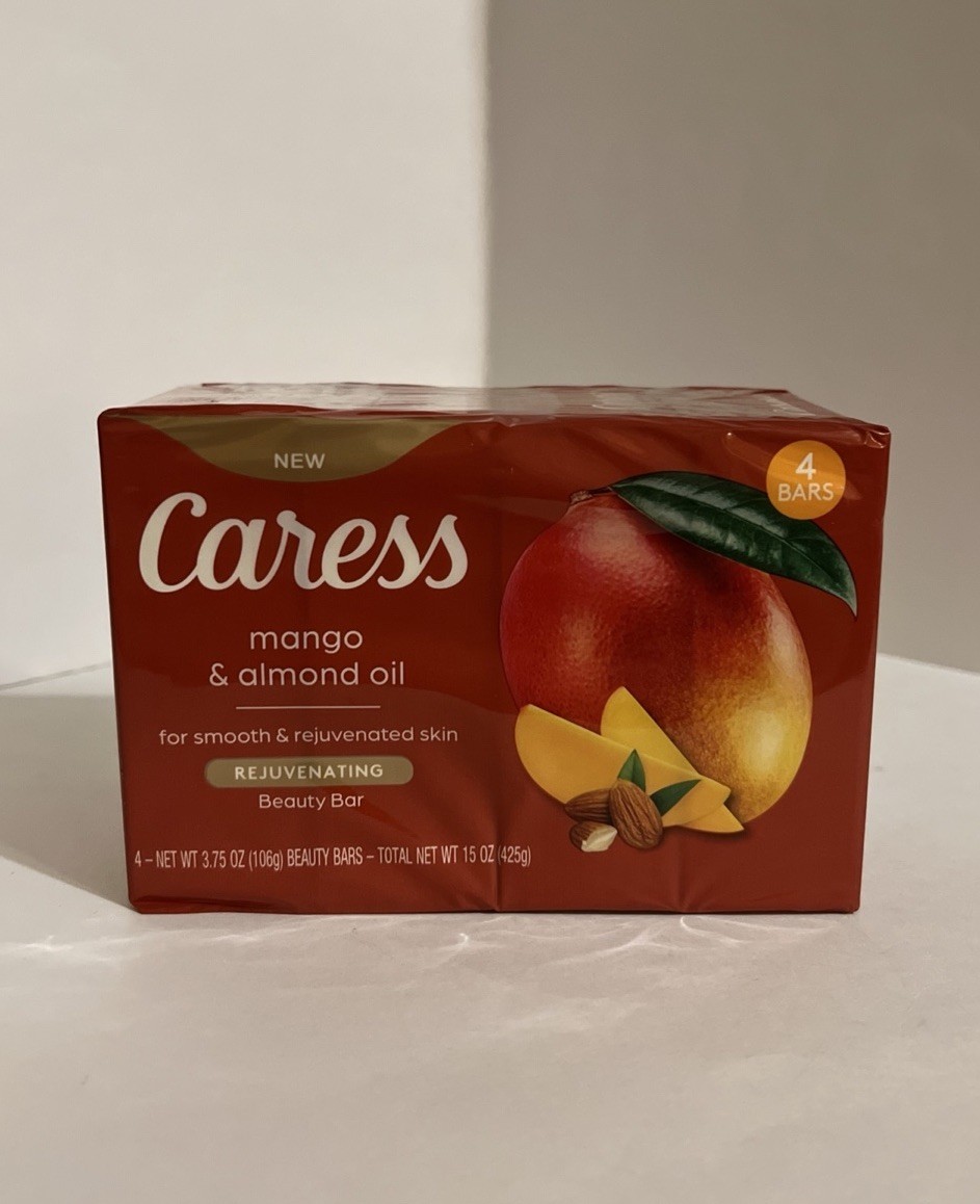 2 PK – Caress Rejuvenating Beauty Bar 🥭Mango & Almond Oil – 8 Bars Total