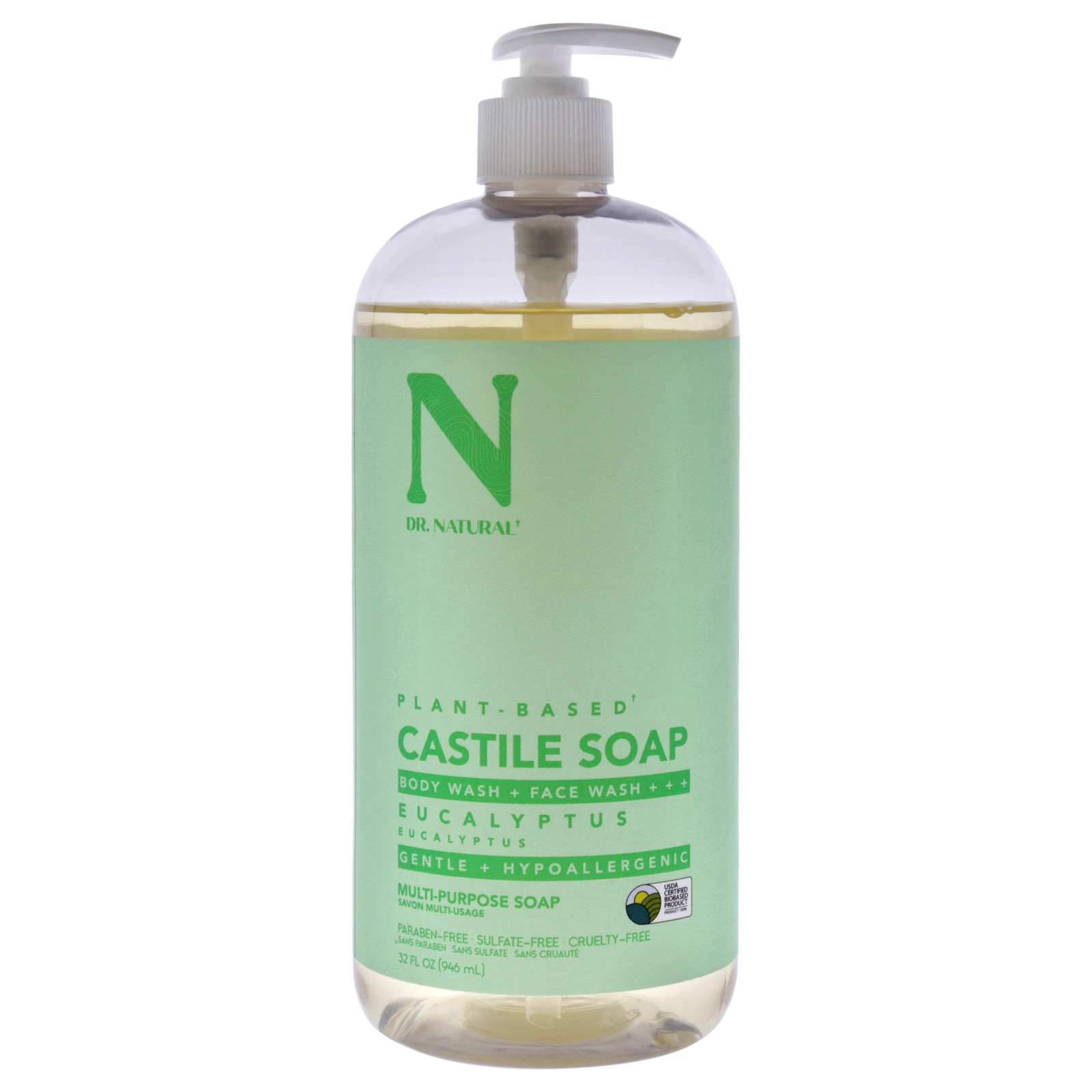 “Dr. Natural Castile Liquid Soap – Eucalyptus , 32 oz Soap”