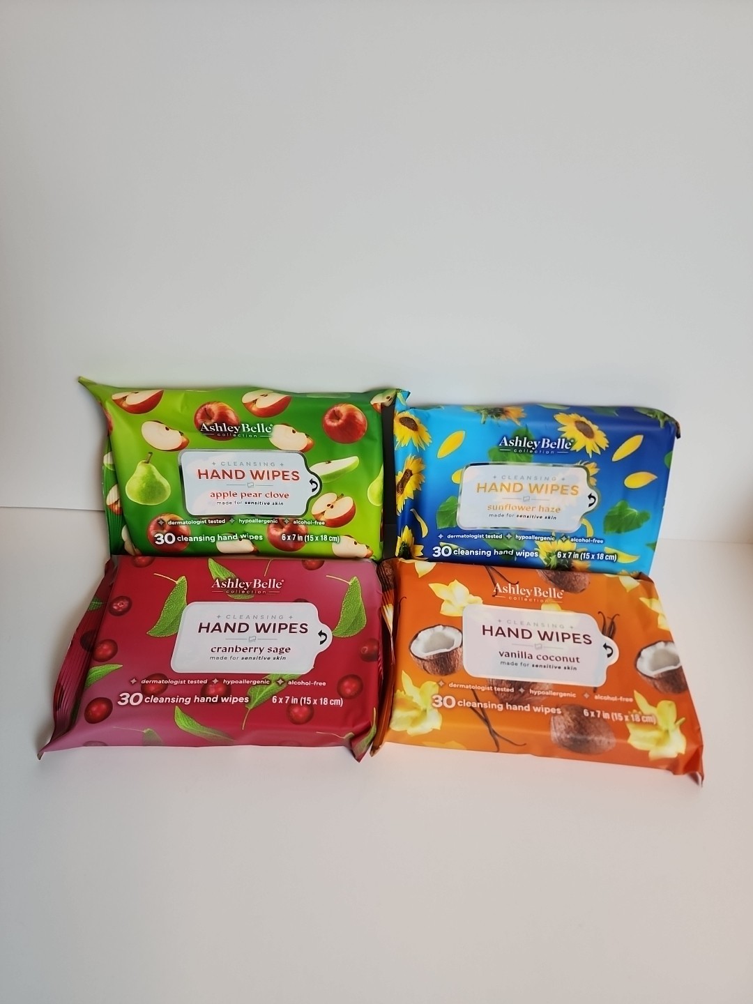 Hand Wipes Ashley Belle 4x-30 Per Alcohol-Free Hypoallergenic 120 Wipes!!