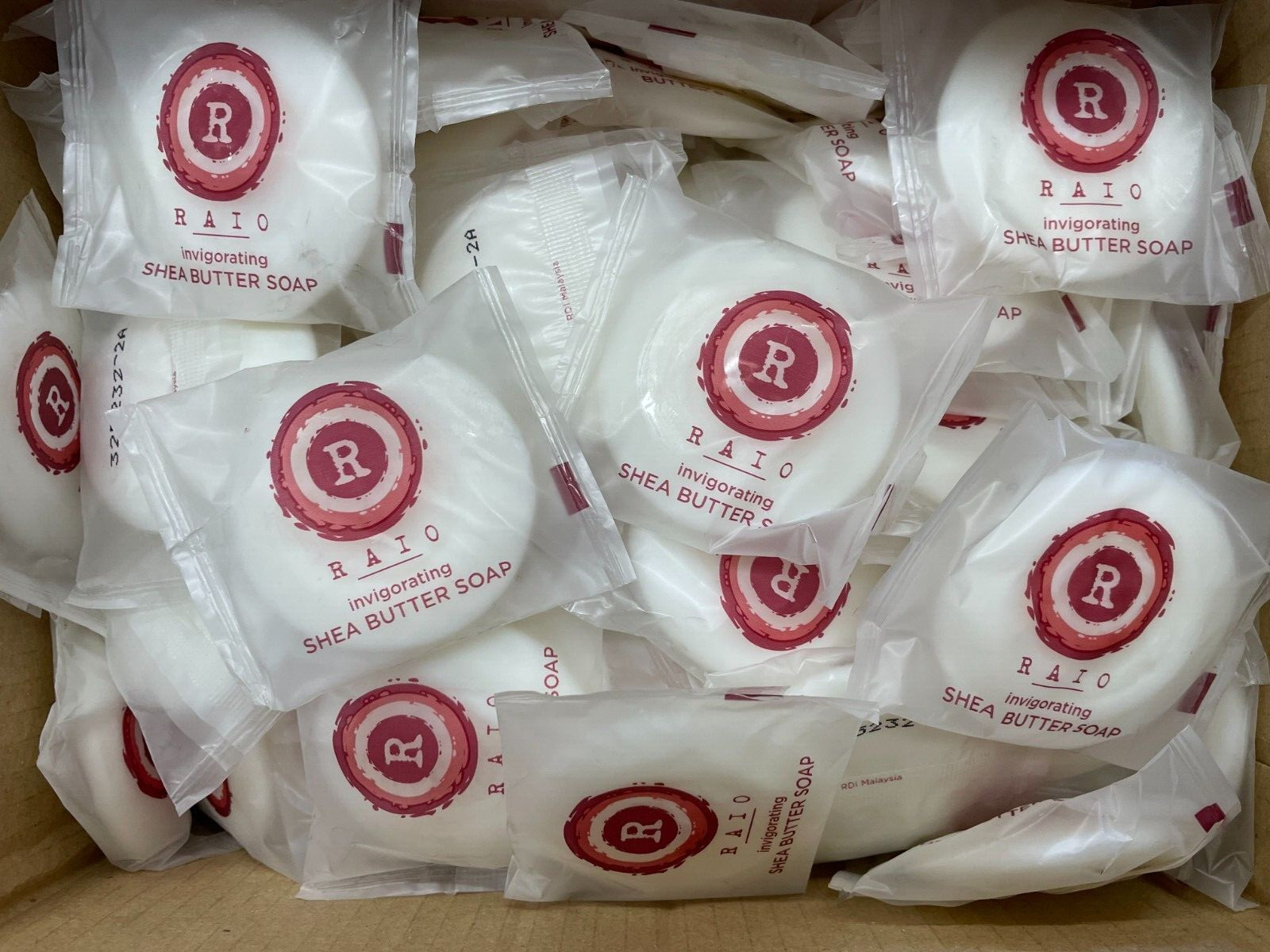 Raio Shea Butter Face and Body Travel Soap Hotel 250 Bars 0.8oz each SHIPS FREE