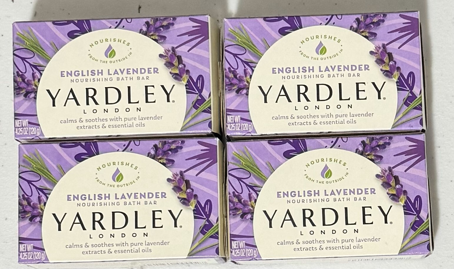 SET OF 4 Yardley English Lavender Bar Soap Lardley London Bars 4.25 oz